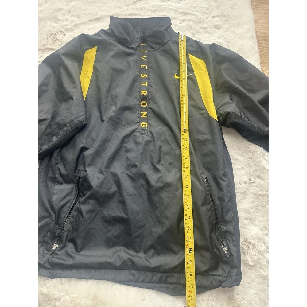 Vintage Nike Livestrong Mens M Spell Out Lance Armstrong Pullover‎ Jacket Black